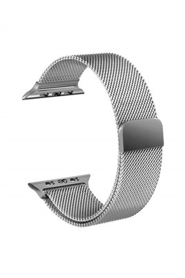 Apple Watch SE 44mm Hasır Metal Kordon Kayış Mıknatıslı Milanese Loop